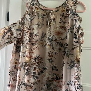 Floral Cold Shoulder Blouse